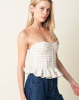 Noelle Peplum Strapless Top