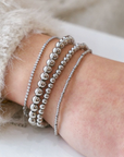 Waterproof Silver Ball Bracelets- small, medium or large