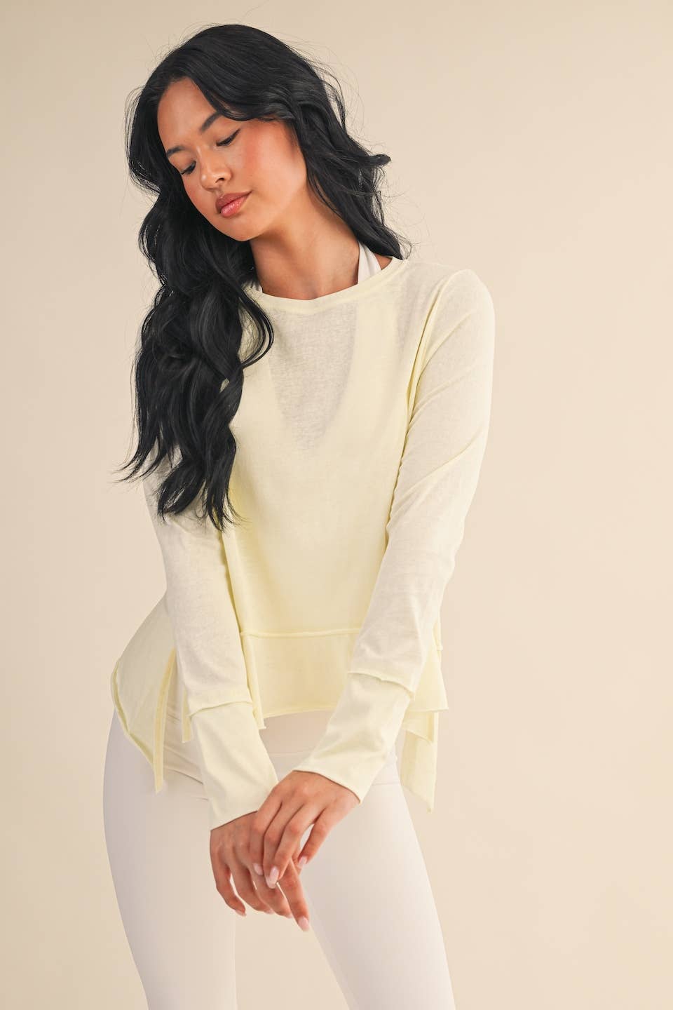 Candace Slub Long Sleeve Layering Top