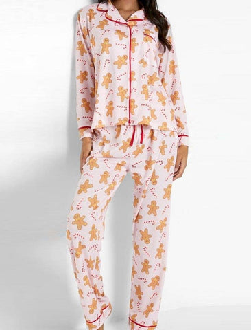 Gingerbread Print Pajama Set