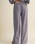 Striped Cotton Knit Wide Leg Pants