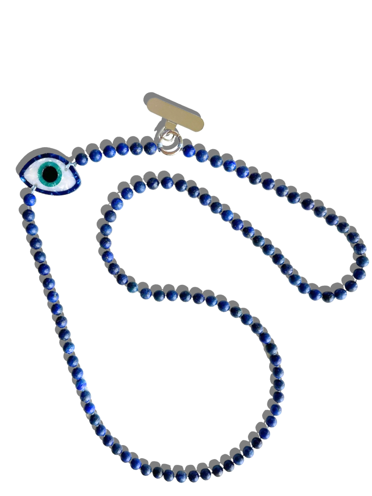Hand-painted Evil Eye Gemstone Crossbody Phone Chain