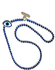 Hand-painted Evil Eye Gemstone Crossbody Phone Chain