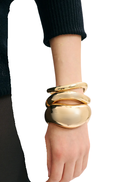 Editorial Hinge Bracelets 14K Gold PVD- Recycled 