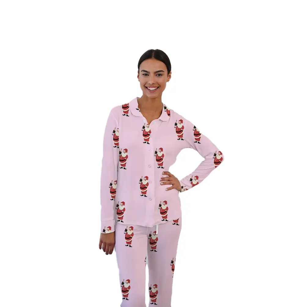 Pajama Set- Santa Champagne