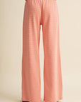 Striped Cotton Knit Wide Leg Pants