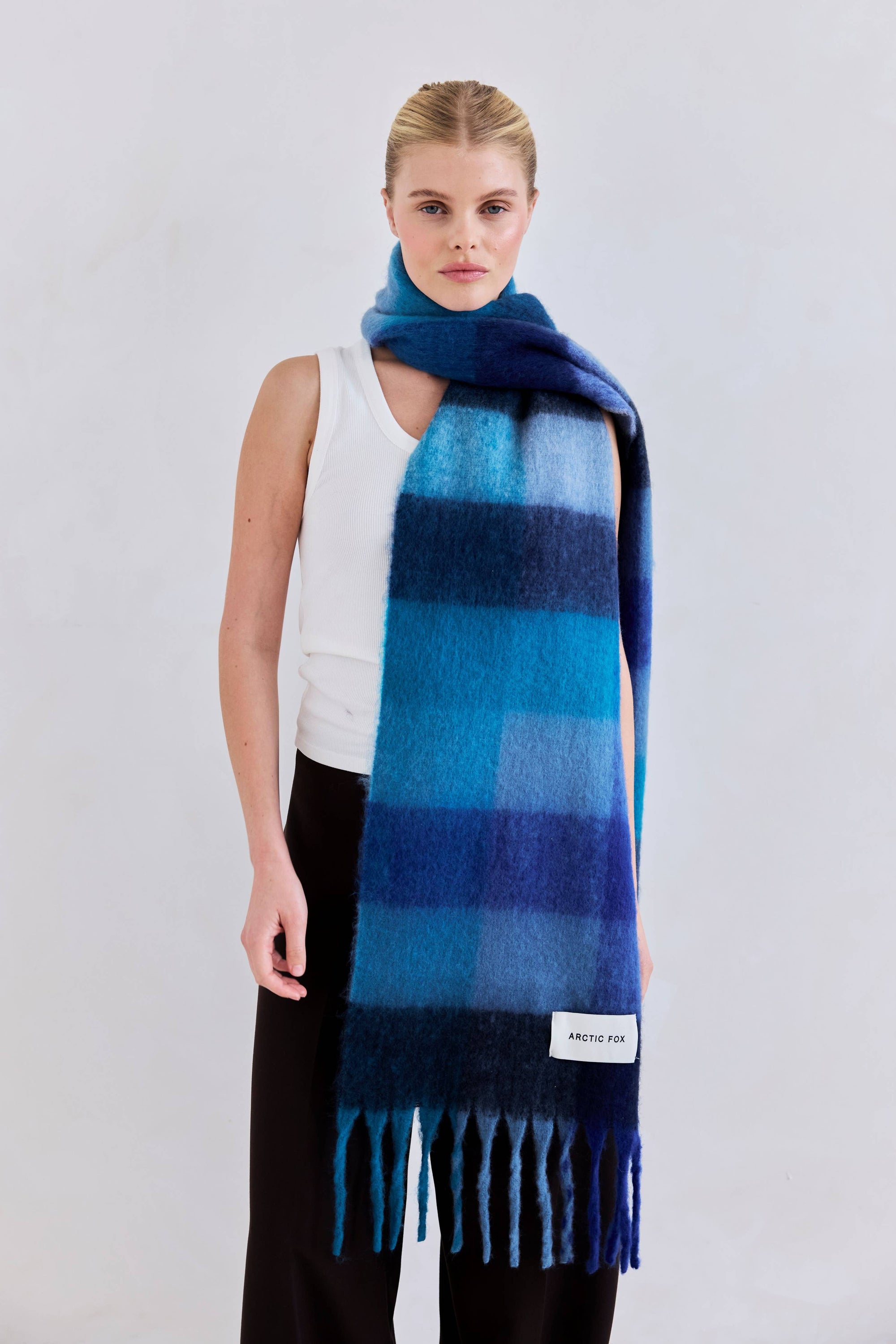 The Reykjavik Scarf Blue Check