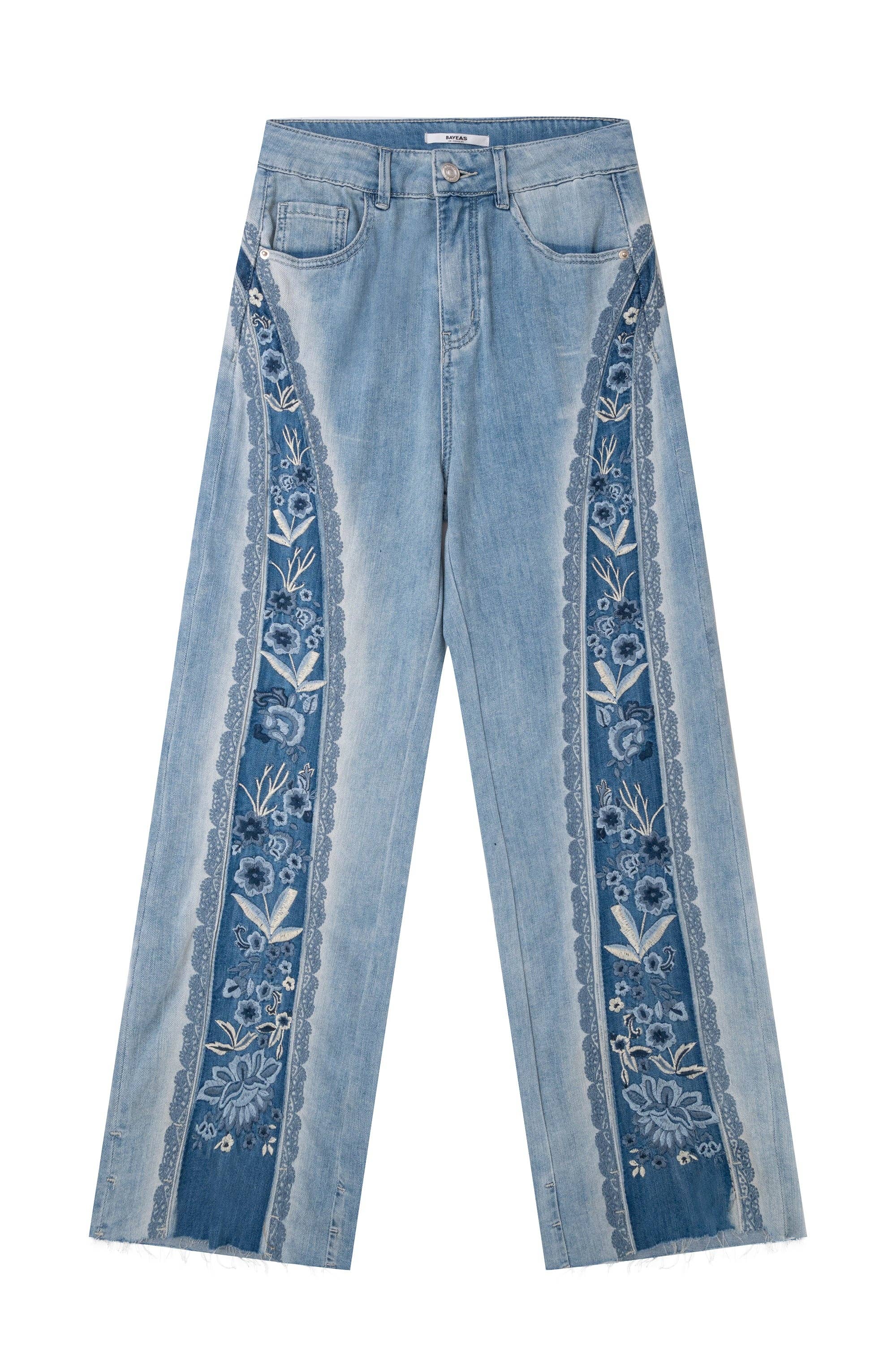 Floral Embroidery Flare Jean