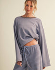 Striped Cotton Knit Oversized Top