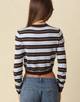 Ella Multi Stripe Button Cardigan