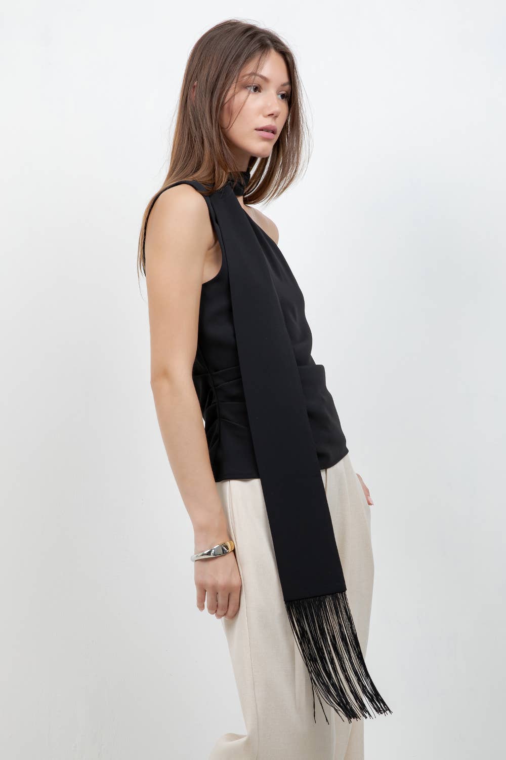 Ruby Asymmetrical Scarf Blouse