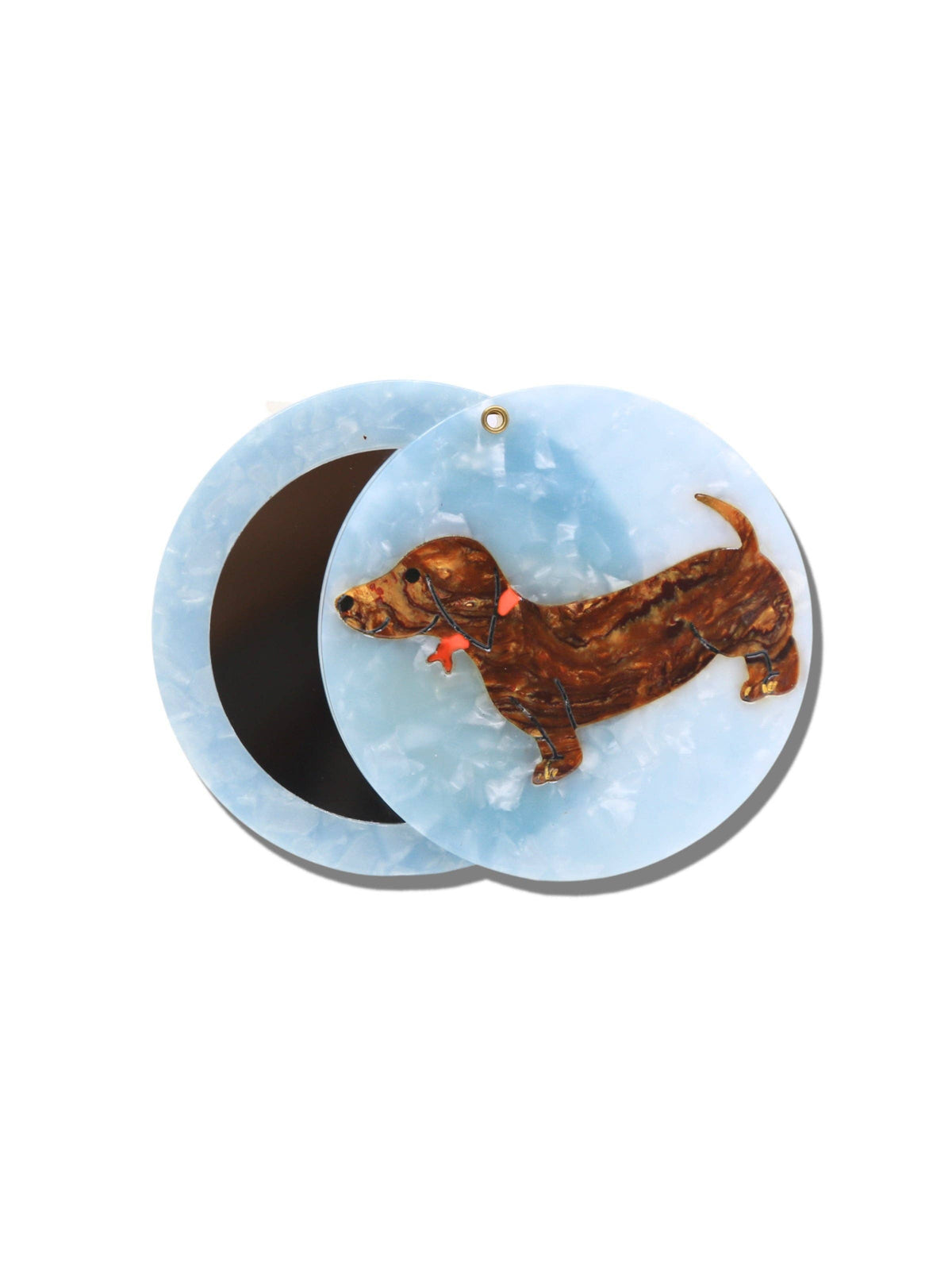 Hand-painted Dachshund Compact Mirror | Eco-Friendly