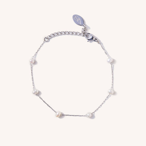 Camille Pearl Bracelet- Silver