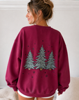 Sparkling Christmas Tree Embroidered Crewneck Sweatshirts