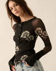 Fiona Floral Mesh Top