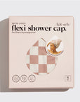 Satin Lined Flexi Shower Cap - Terracotta Checker