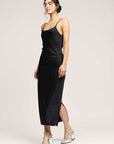 Camilla Silk Midi Dress in Brown
