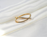 Pave Pearl Criss Cross Ring