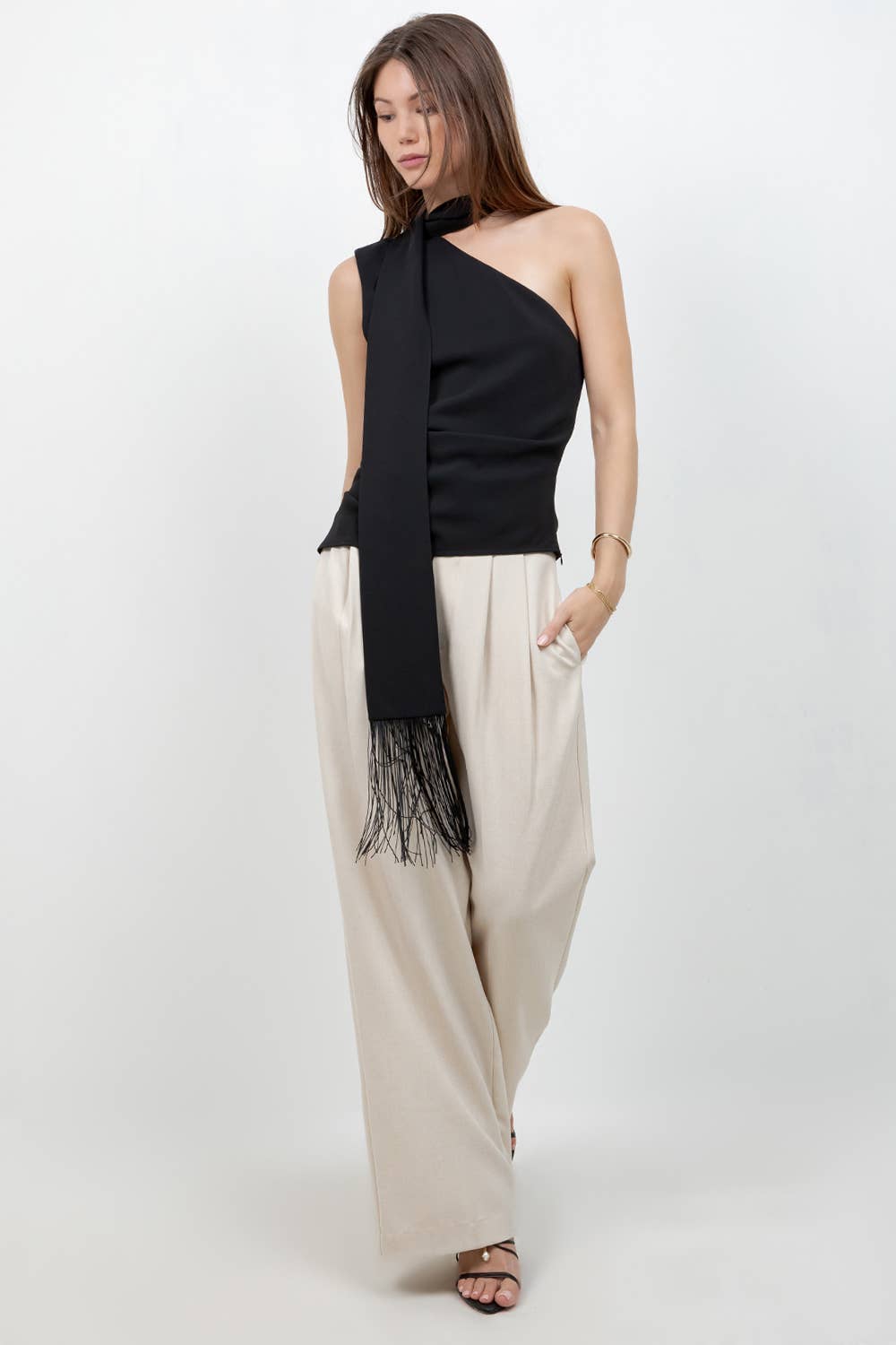 Ruby Asymmetrical Scarf Blouse