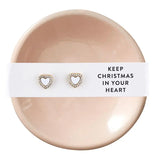Holiday Stud Earrings & Trinket Tray Sets - Keep Christmas