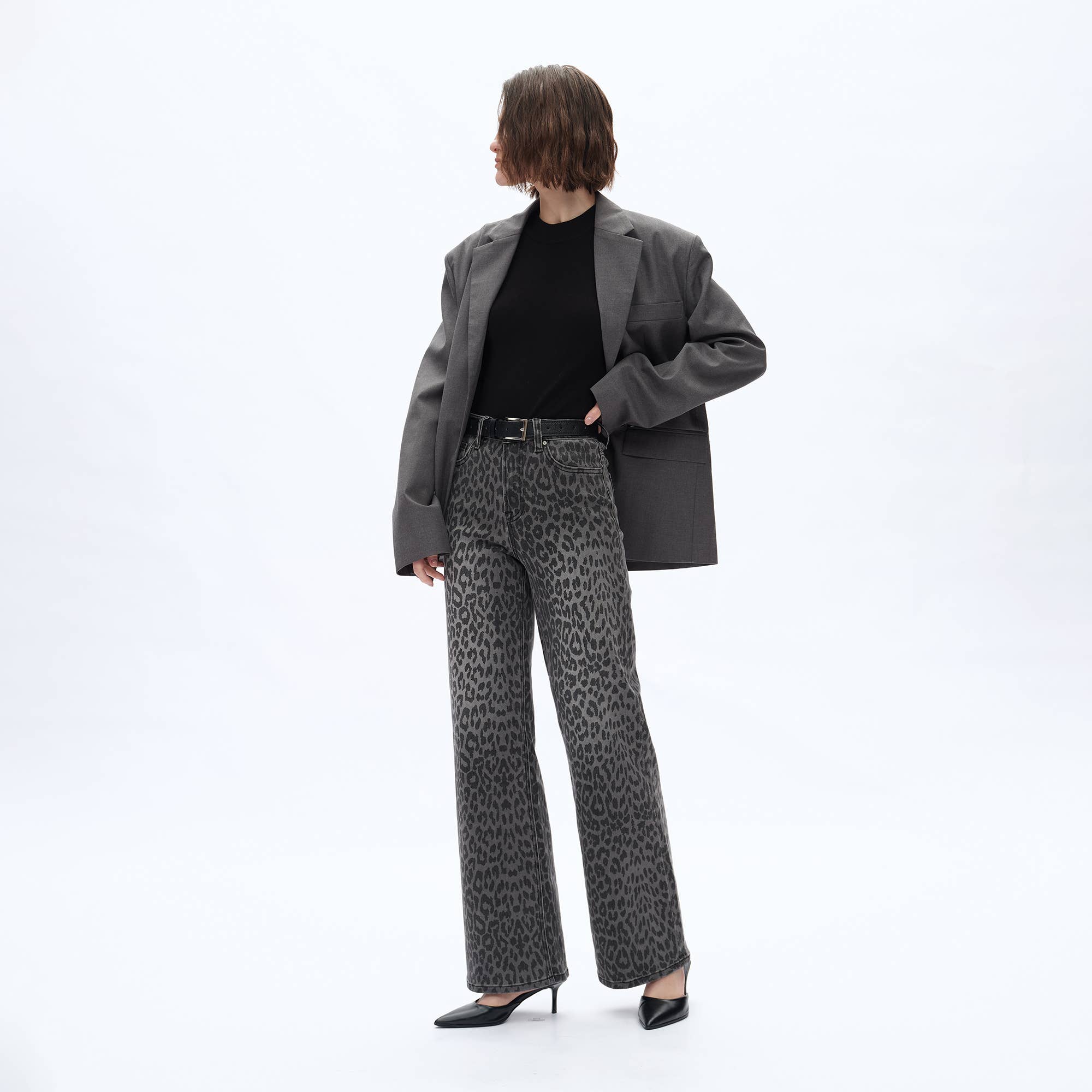 Nina High Rise Leopard Jean
