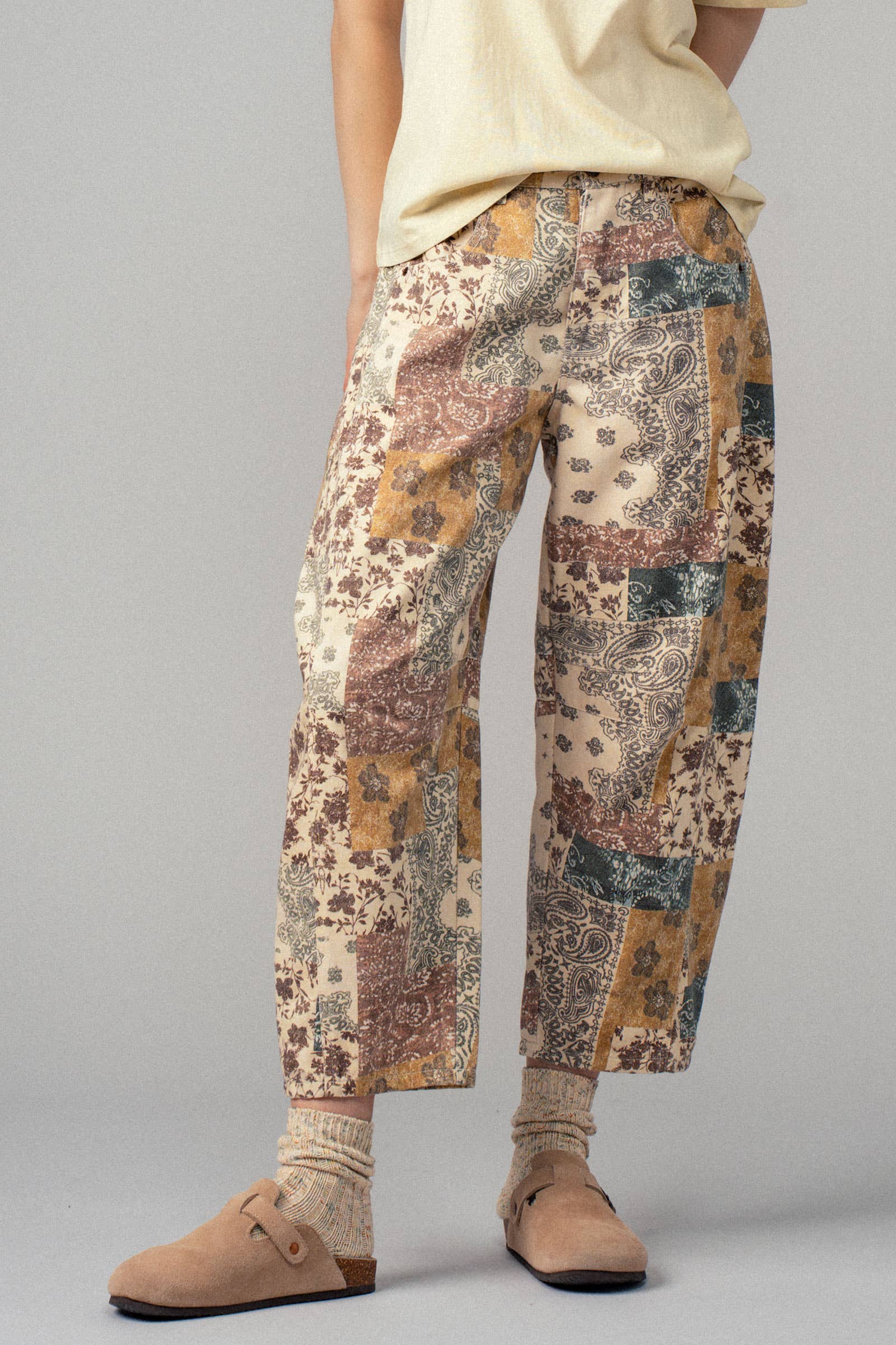 Boho Patchwork Wide Leg Pants