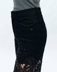 Tina Lace Splice Jeans in Black