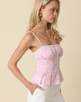Taryn Pinstripe Peplum Cami Top