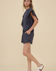 Poppy Eyelet Flutter Sleeve Top