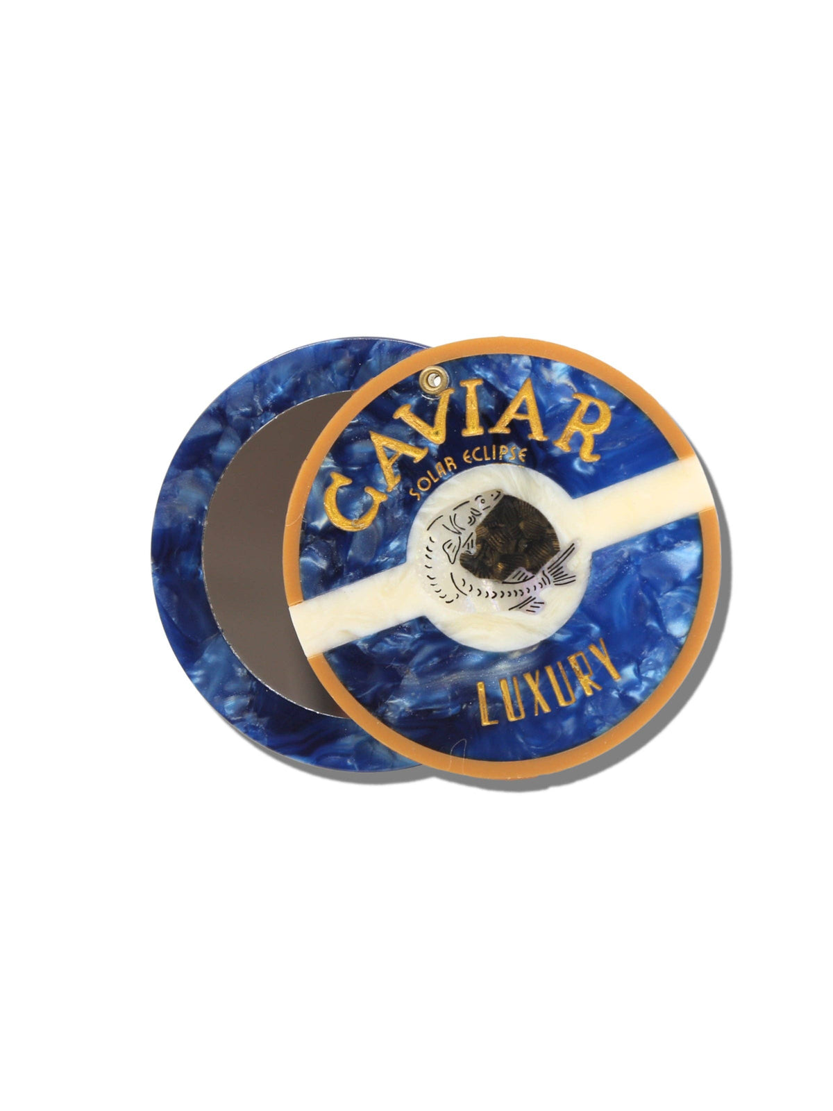 Hand-painted Caviar Compact Mirror