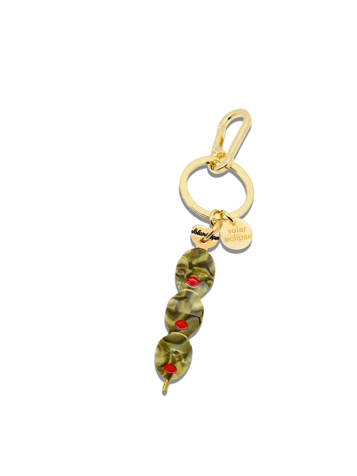 Hand-painted Martini Olives Bag Charm + Keychain | Eco-Friendly