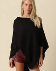 Claire Asymmetrical Knit Poncho