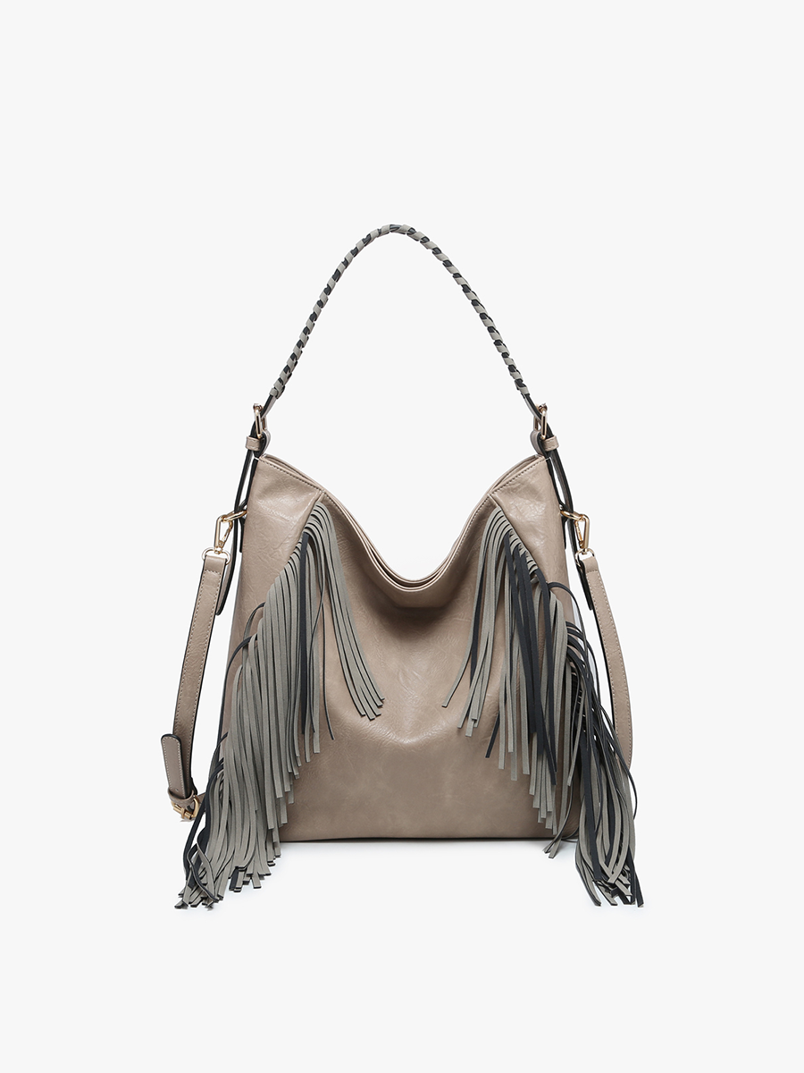 Sav Distressed Hobo w/ Fringe Detail