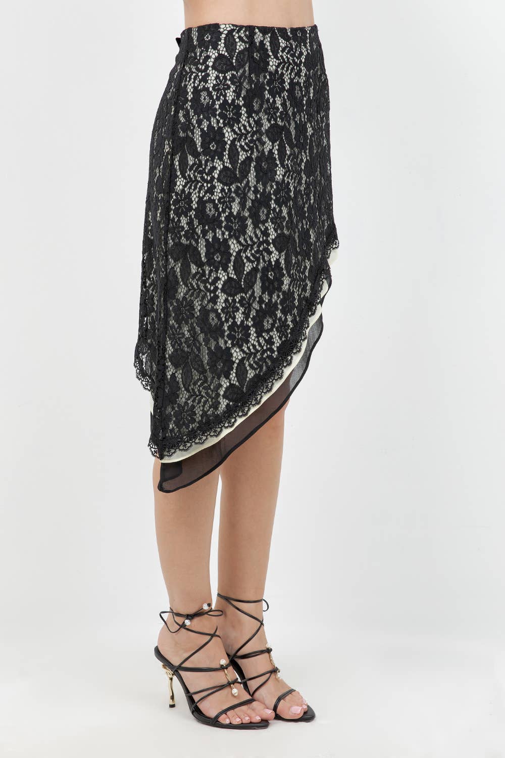 Leila Lace Asymmetrical Skirt