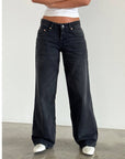 Vinnie Low Rise Wide Leg Denim Jeans
