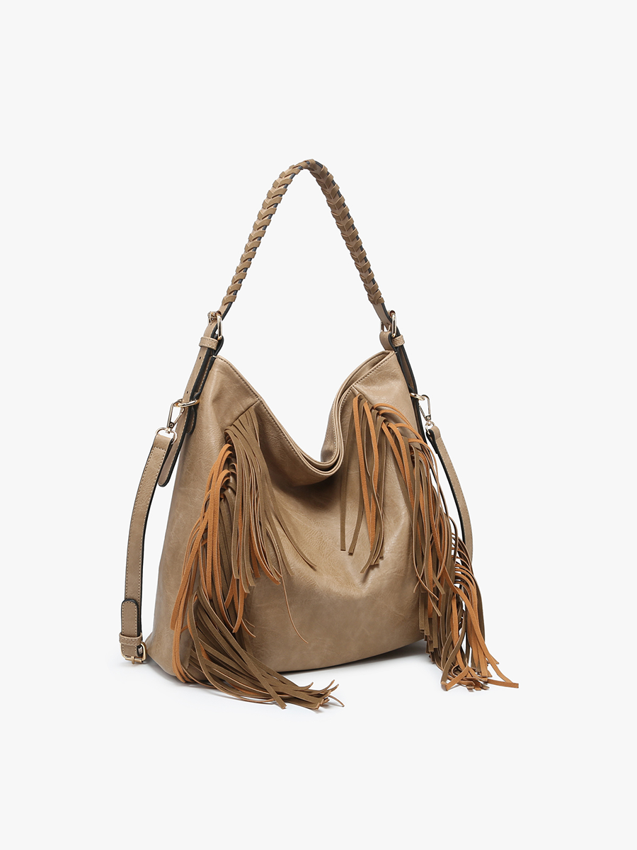 Sav Distressed Hobo w/ Fringe Detail