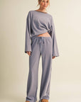 Striped Cotton Knit Oversized Top