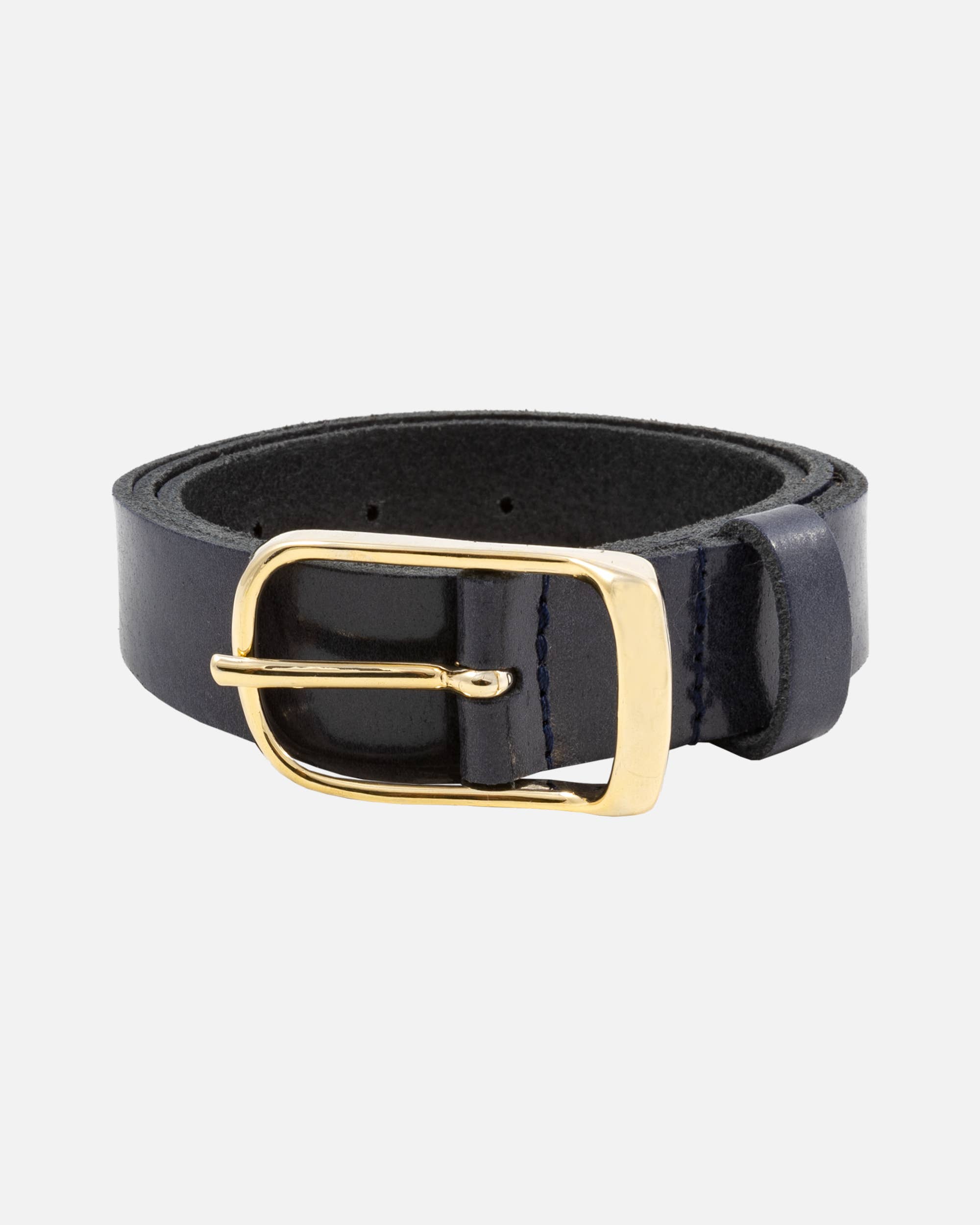 Lasse | Gold Buckle Skinny Classic Design Leather Belt Women