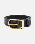 Lasse | Gold Buckle Skinny Classic Design Leather Belt Women