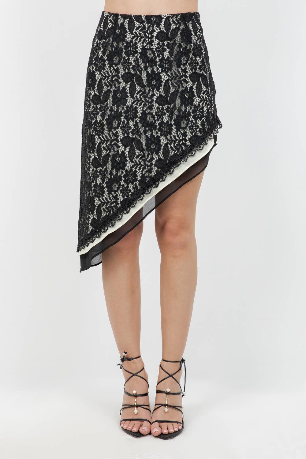 Leila Lace Asymmetrical Skirt