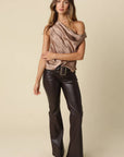 Diana Draped One-Shoulder Satin Top