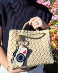 Hand-Painted NY Vintage Camera Bag Charm + Keychain | Eco-Friendly