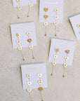 Gold Heart Duster Drop Earrings
