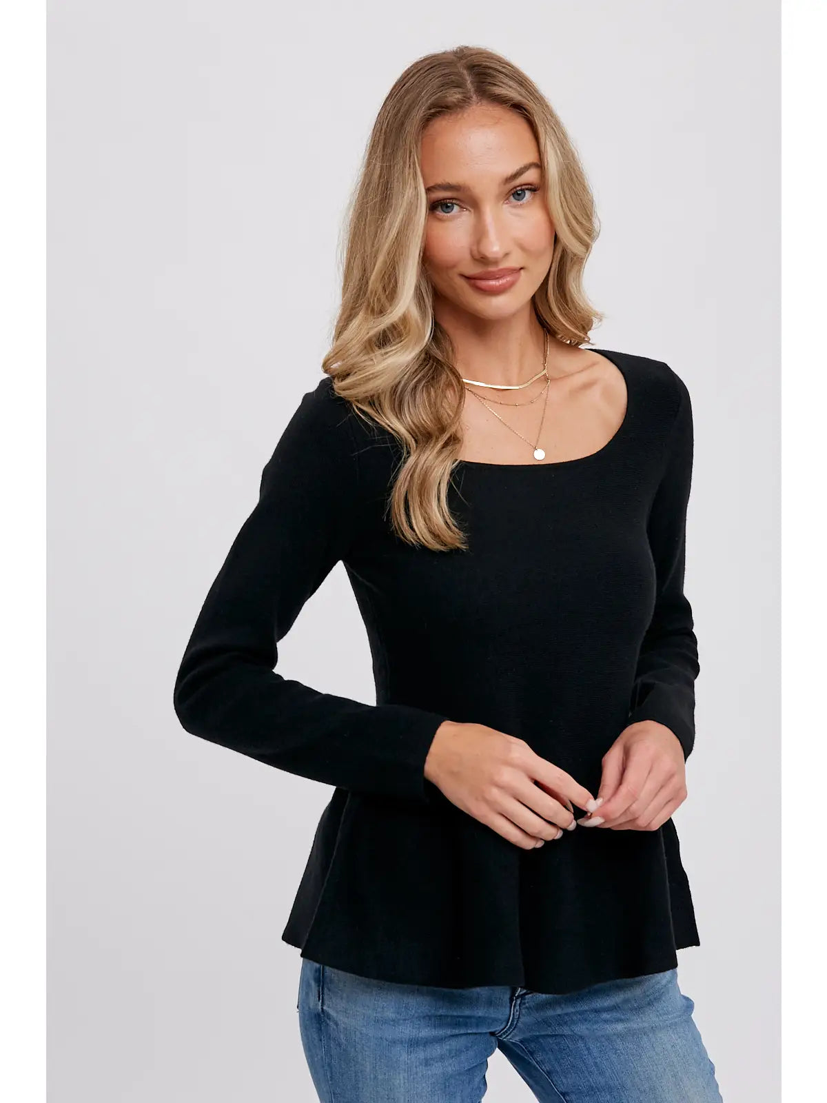 Clare Peplum Knit Top