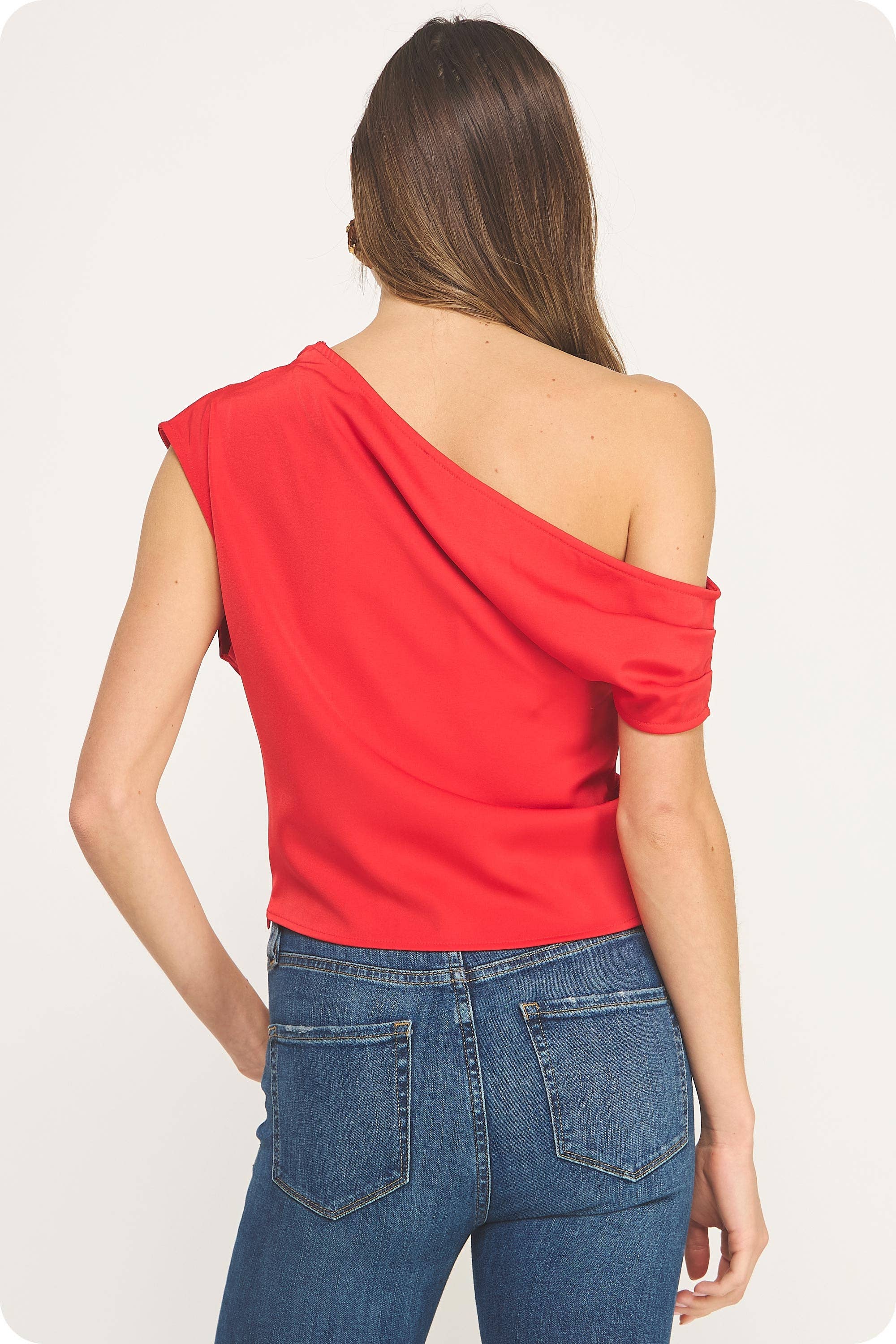 Sloane One Shoulder Satin Top