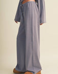 Striped Cotton Knit Wide Leg Pants