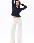 Winnie Lace Jeans- White