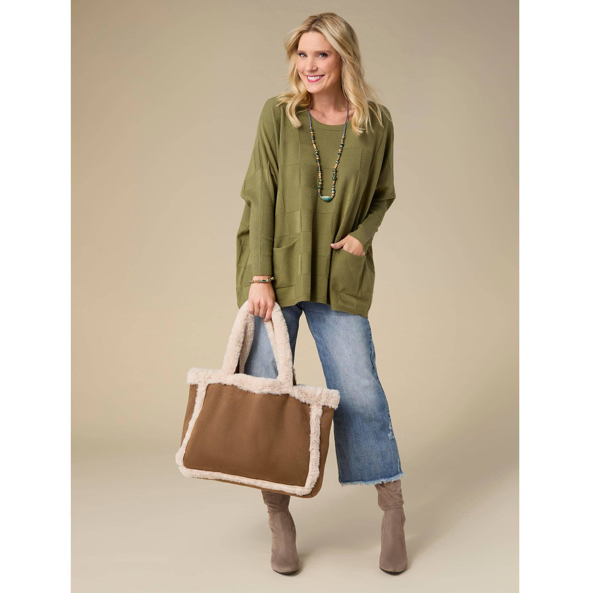 Laila Faux Fur Tote