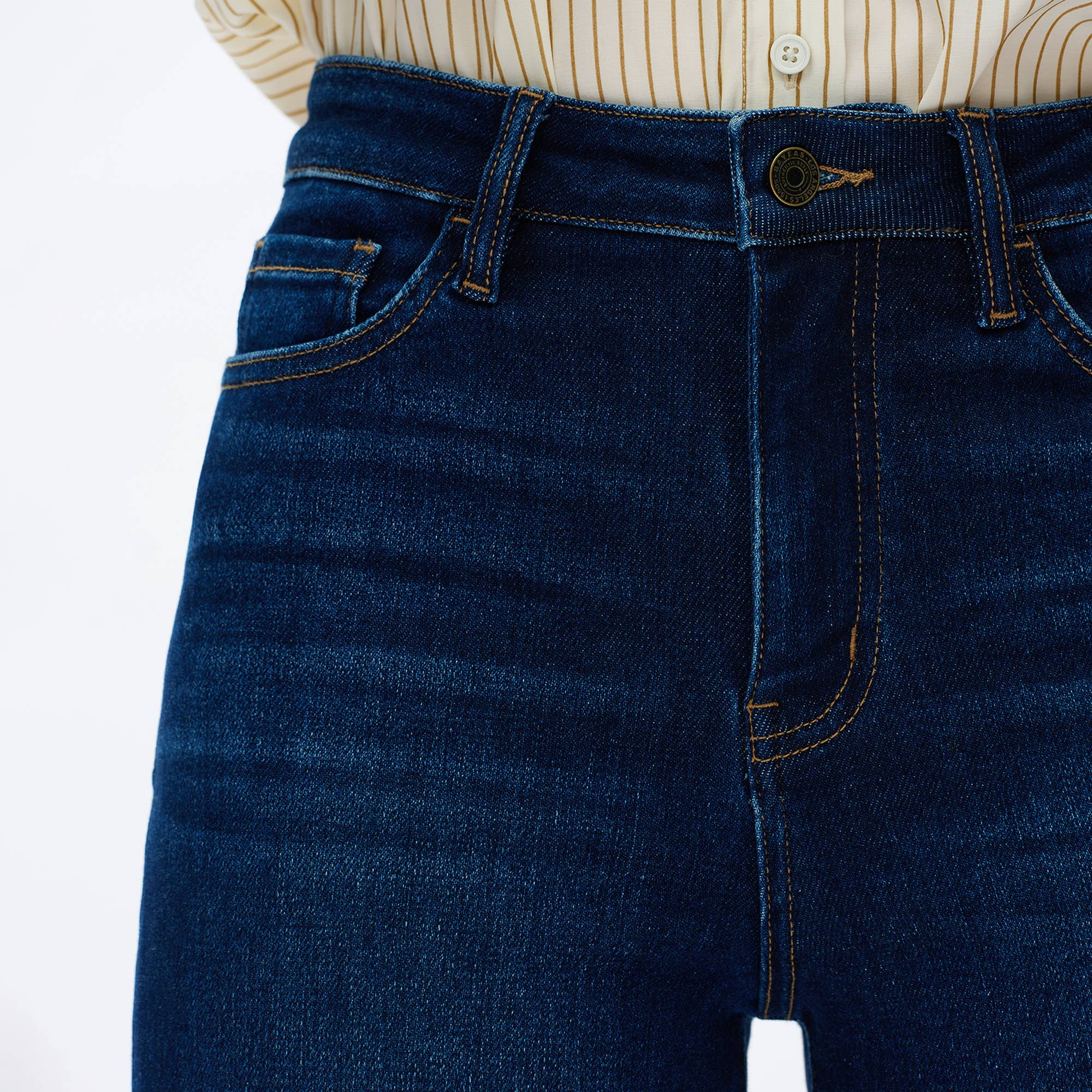 Holly Flare Jeans with Finished Hem &amp; Slit