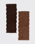 Wide Lace Elastic Headbands 2pc Set - Mocha & Chocolate